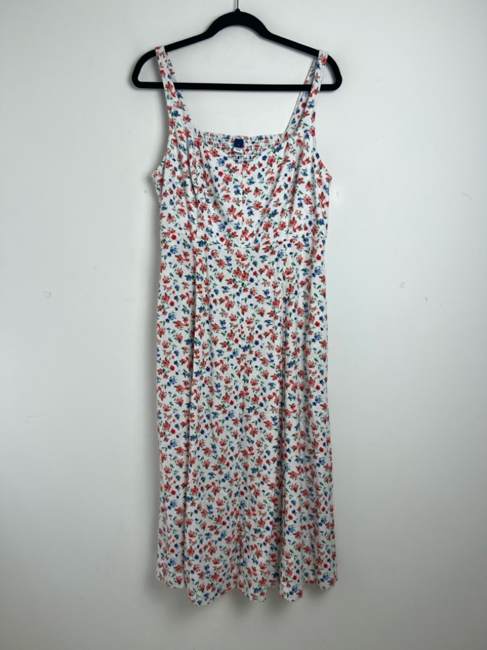 Old Navy Large Fit & Flare Linen Blend Midi Dress In Americana Floral Print - Picture 2 of 12